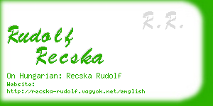 rudolf recska business card
